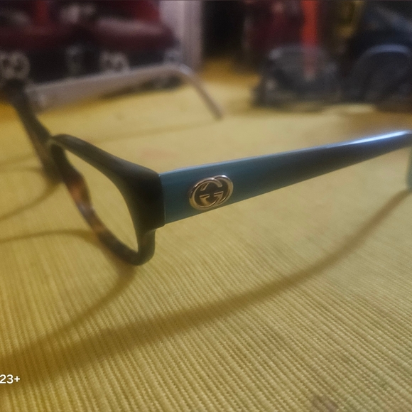 Gucci Women's Glasses in Black and Teal - Picture 1 of 8